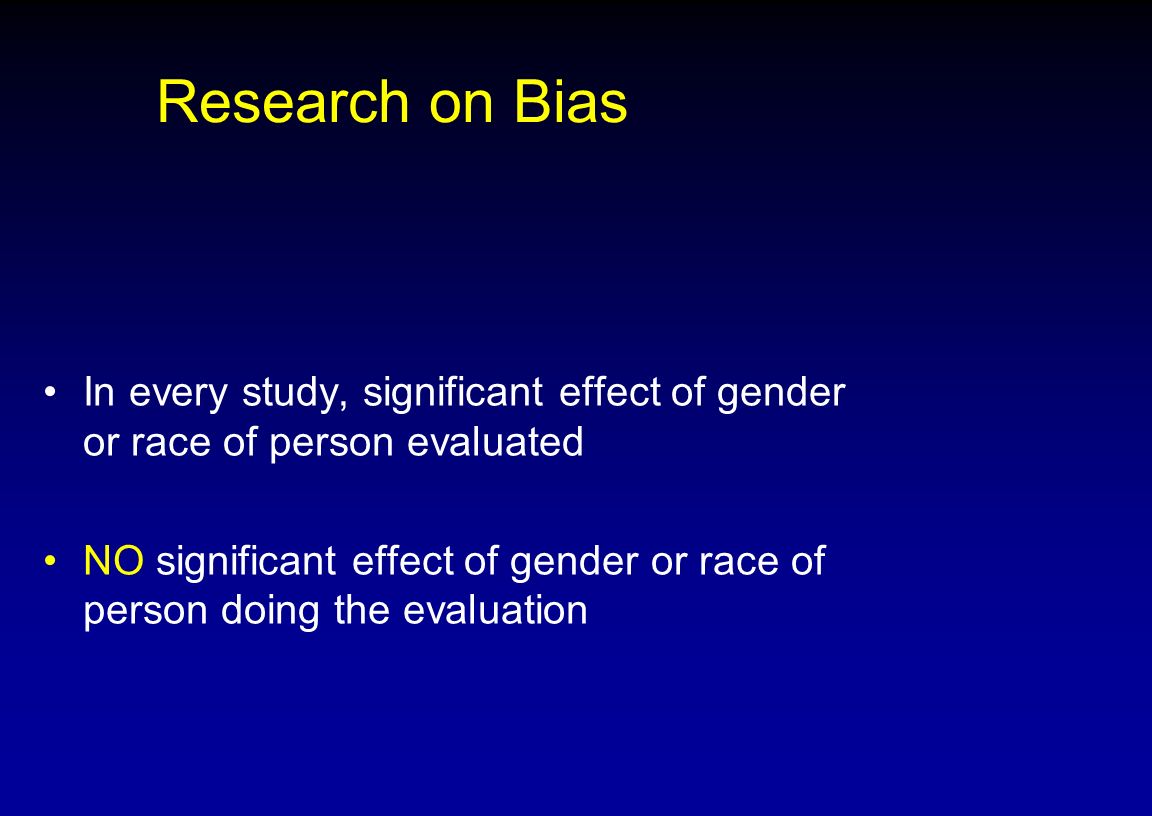 Research study on gender bias in